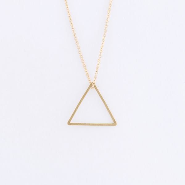brass triangle necklace