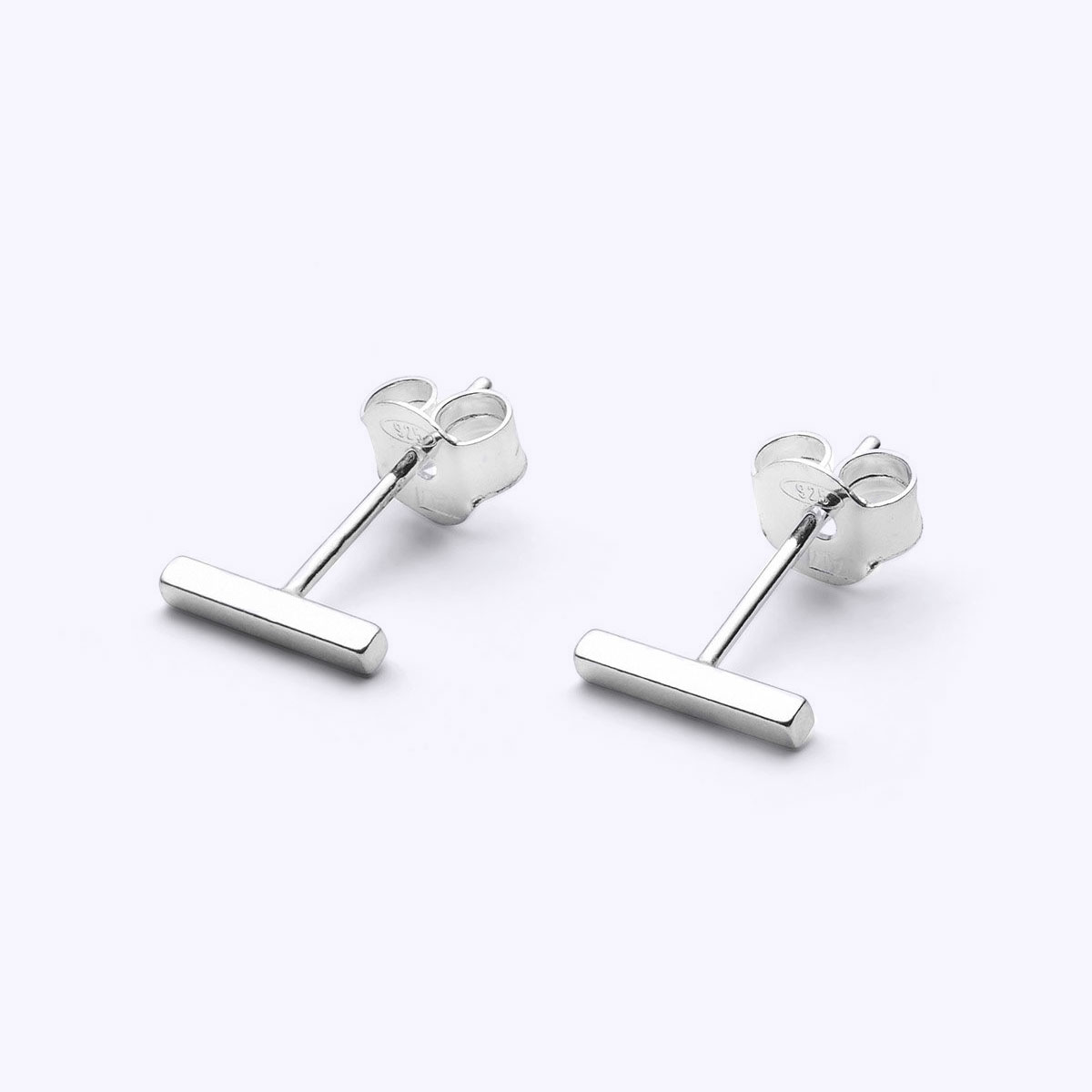 silver staple earrings
