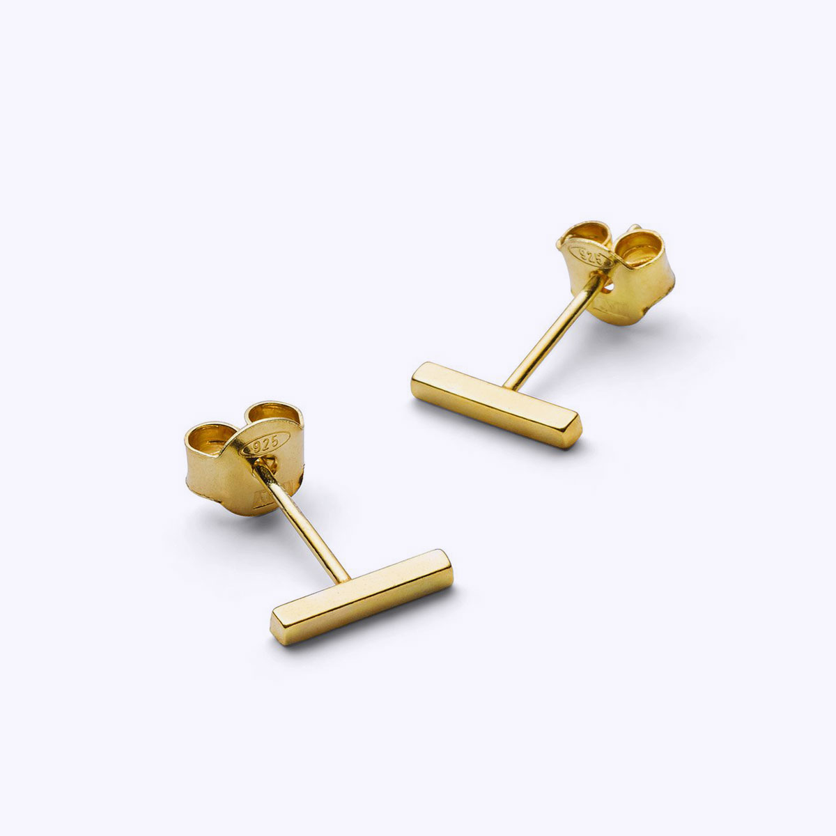 gold staple earrings