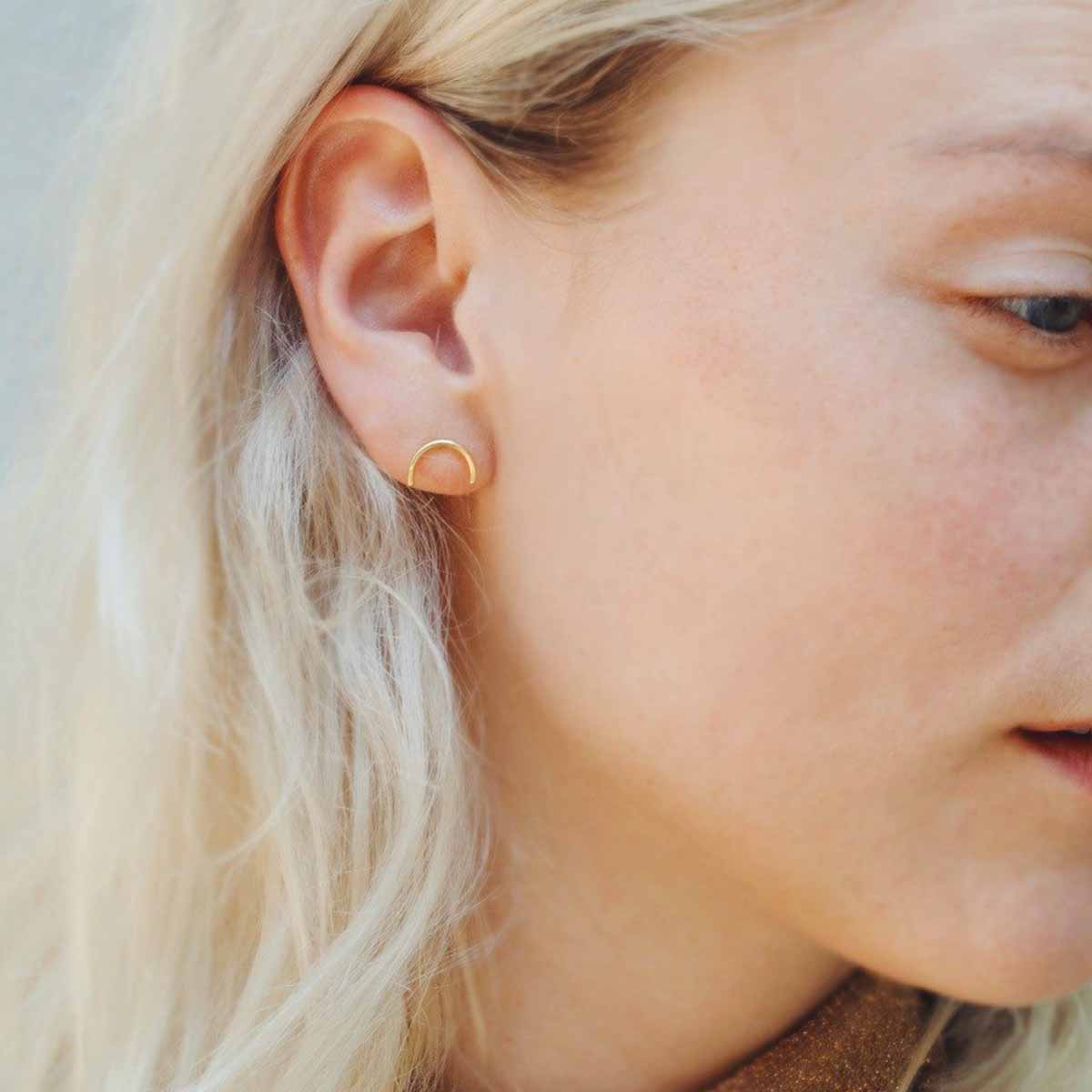 Gold Semi Circle Earrings