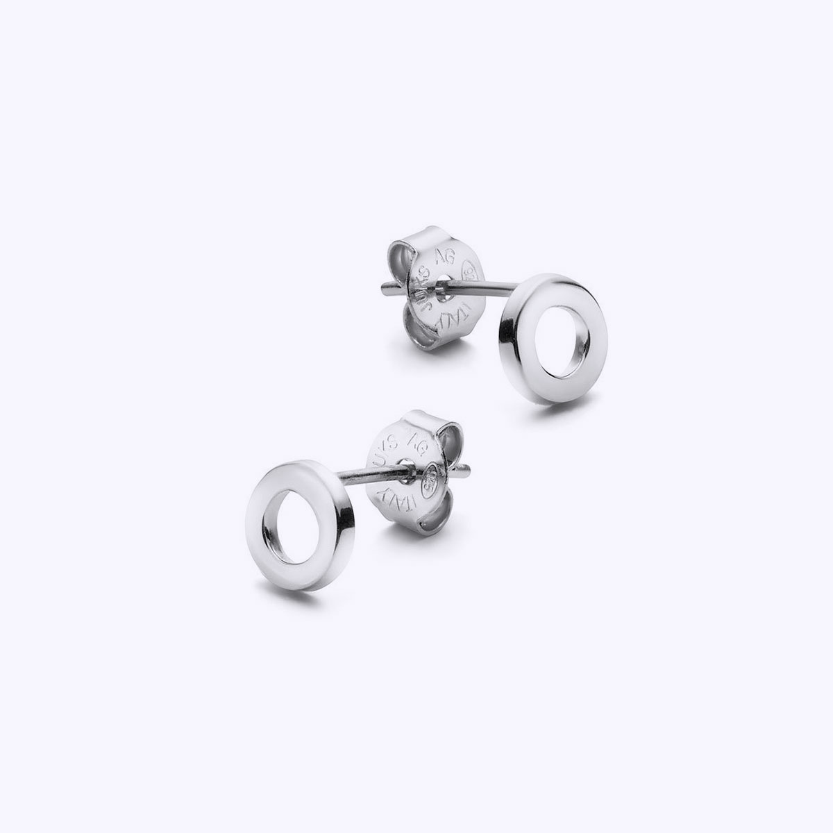 silver circle earrings