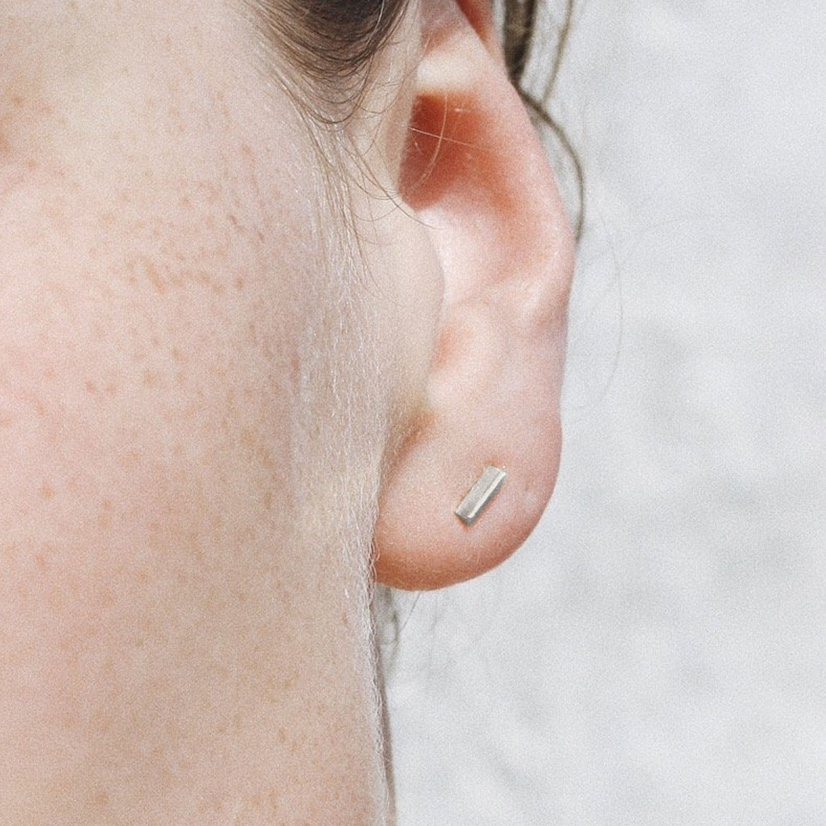 silver triangle earrings